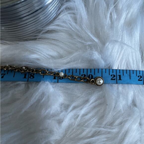 NEW Saks Fifth Avenue Pearl Spiral Sunburst Filigree Art Deco Statement Necklace - Picture 16 of 16